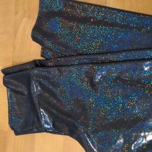 Fabulous Iridescent Mermaid Fairy Midnite Rainbow Sparkle Leggings M-L